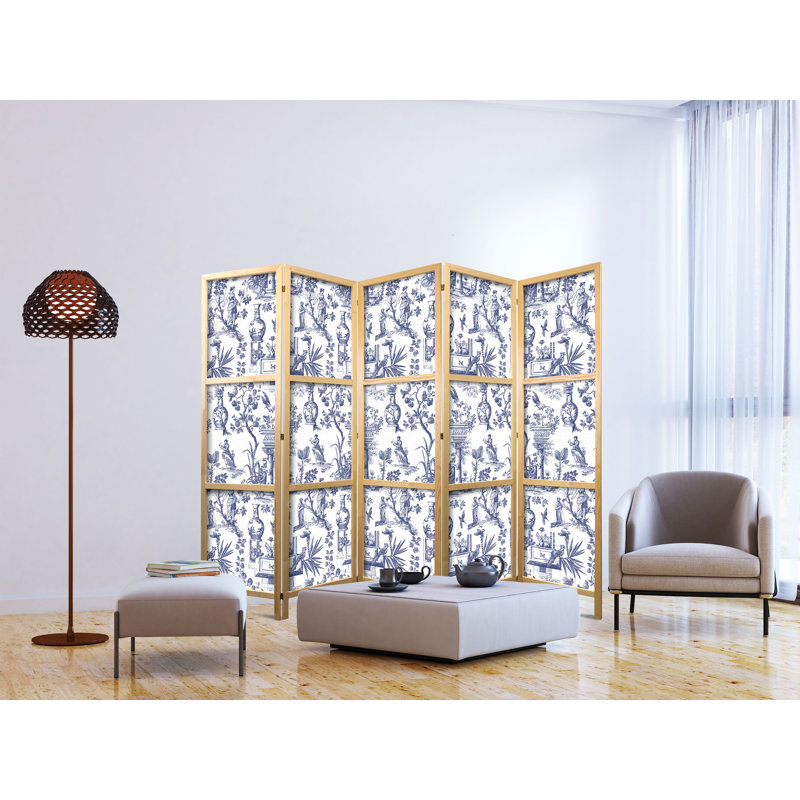 171cm H Solid Wood Folding Room Divider, 5, 171cm H x 225cm W x 1.2cm D