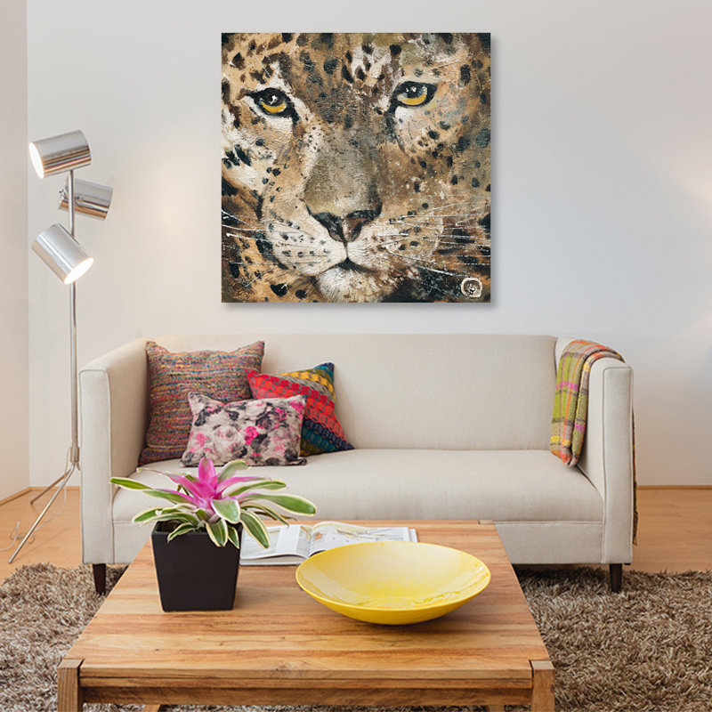 «Leopard», impression sur toile, H 12 po x l 12 po x P 0,75 po, Toile tendue, Pas de tapis