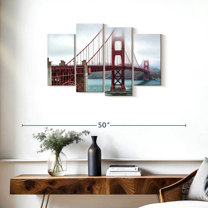 Brume orageuse Lilie Golden Gate Bridge, H 22 po x l 36 po