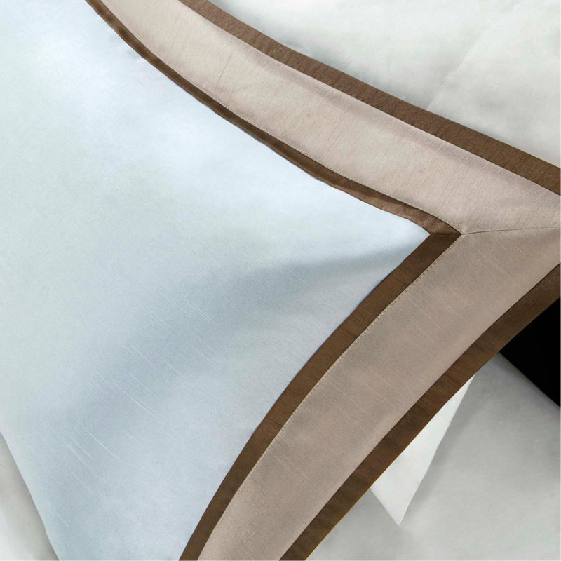 Ensemble d'édredon 7 pièces taupe / brun grand, Édredon de très grande taille et 6 pièces suppl, Bleu