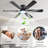 56" RGB Ceiling Fans With Lights - App And Remote Control, Quiet Reversible DC Motor, Flush Mount Double-Sided Blades, 3CCT Dimmable, Smart Low Profile Ceiling Fan For Bedroom Kids Room-1254854460-1254854463