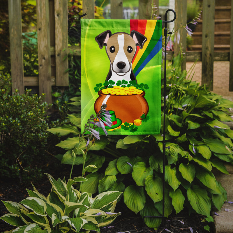 Drapeau de jardin Arella St. Patrick's, Terrier Jack Russell (chocolat)