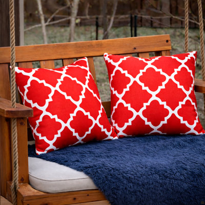 Ensemble de 2 coussins décoratifs d'extérieur imperméables et résistants à la décoloration