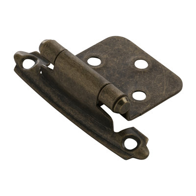 Encadrement de surface à fermeture automatique à surface variable - laiton antique - charnières de porte d'armoire (ensemble de 10)