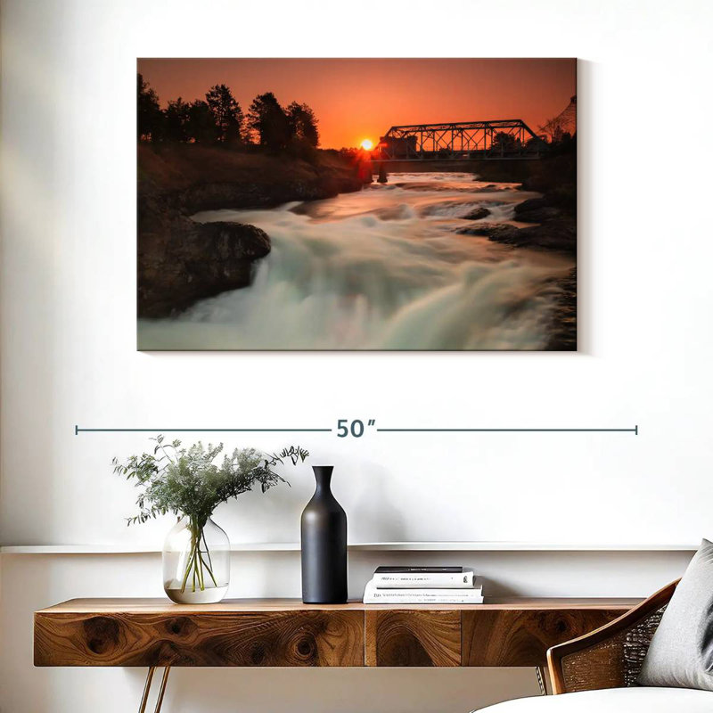 Spokane Falls At Sunset, 26" H x 39" W