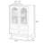 Walnut Solid Wood Textured Glass Sideboard Cabinet