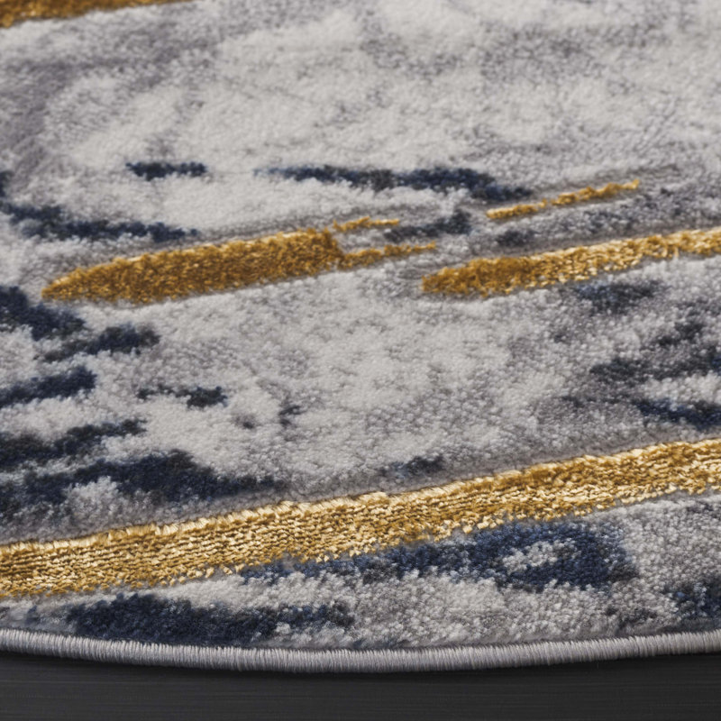 Tapis abstrait Anir Performance Performance, Rond 6 pi 7 po