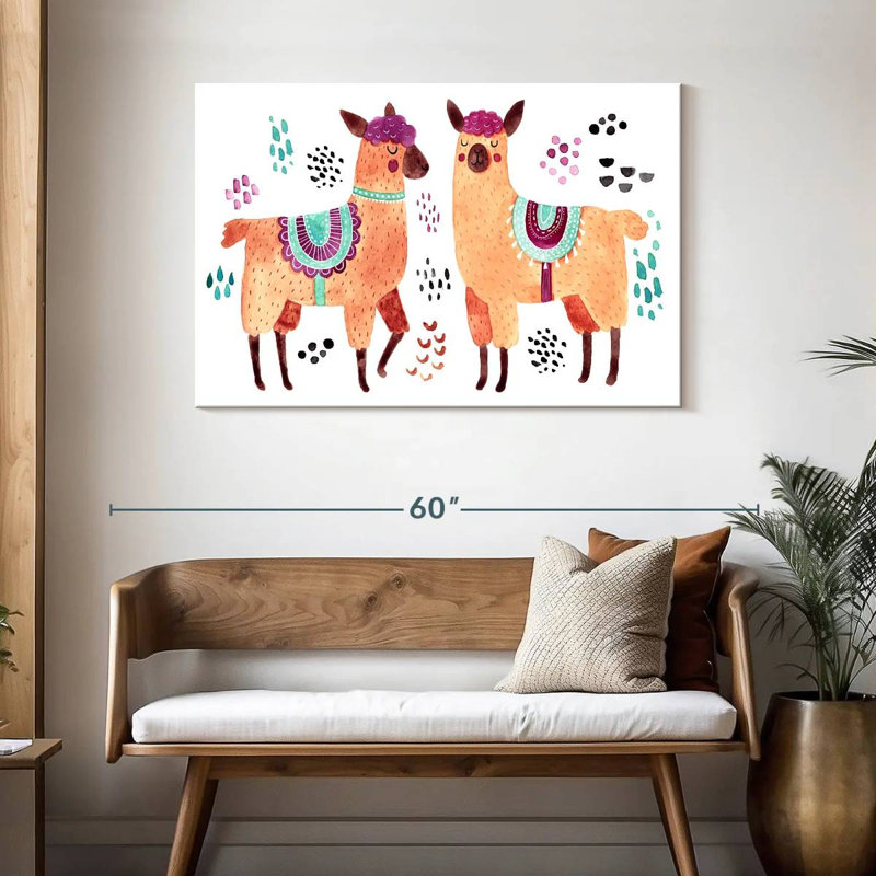 Brampt Colorful Llamas, 30" H x 45" W