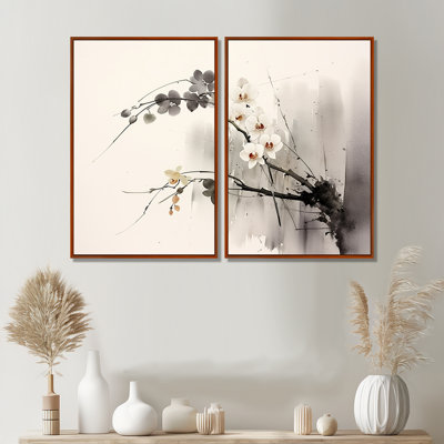 Asian Art Monkey III - Beige Global, impressions sur toile, 2 panneaux