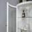 White Glass + Solid Wood Accent Cabinet
