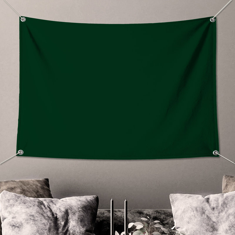 Solid Forest Green Wall Tapestry - Solid Wall Decor, 104in H x88 with 4 Grommets