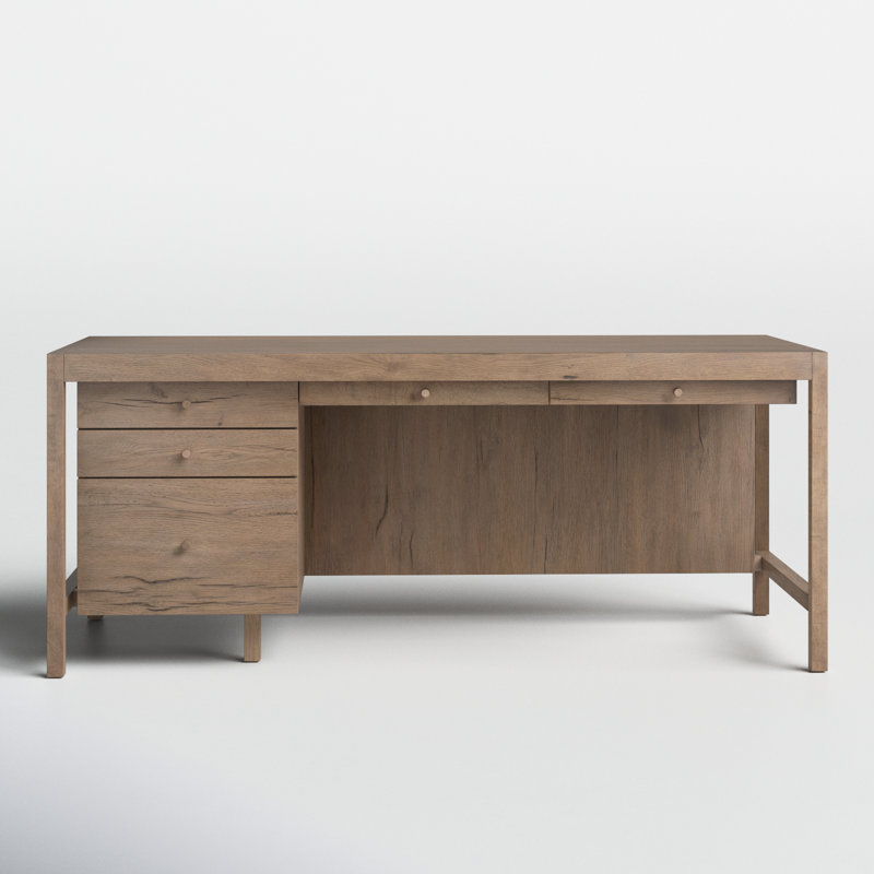 Hank Solid Wood Base Executive Desk, Brown