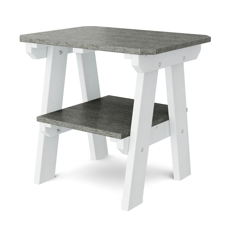 Table de bout à deux niveaux Heritage, Gris foncé / Blanc