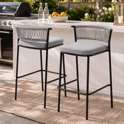 2 People Metal Outdoor 29.1'' Bar Stool