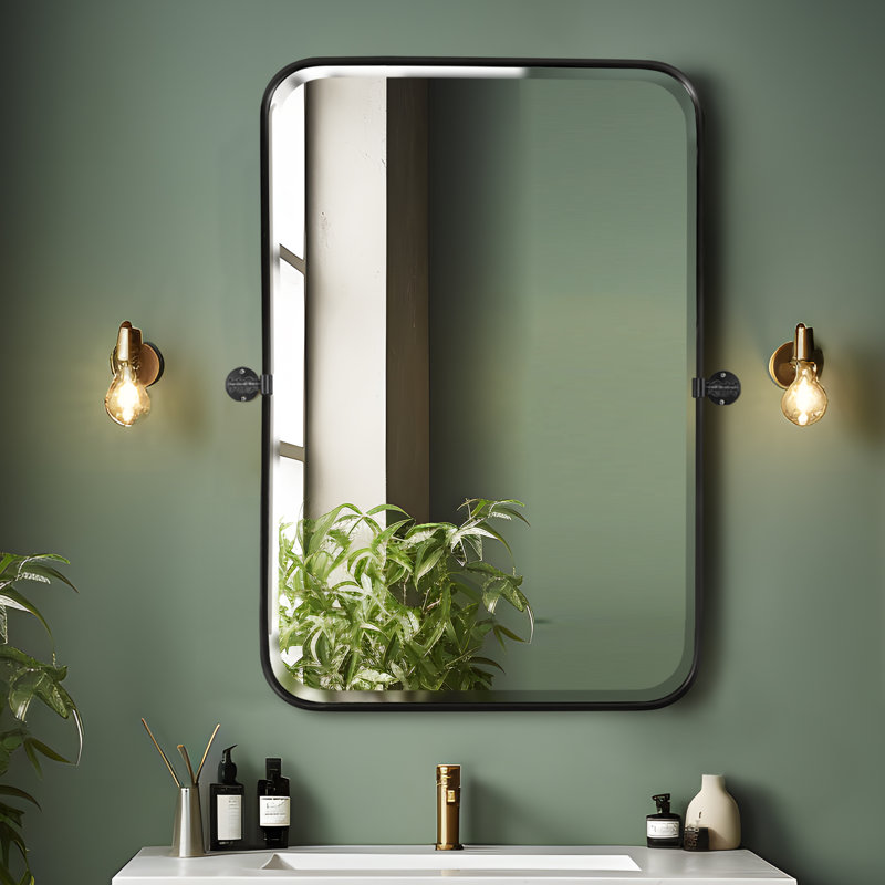 Miroir mural Orth, 36 po x 24 po, Noir
