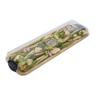 Farberware Build-a-Board Bamboo Charcuterie Board with Locking Lid
