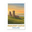Hadleigh Castle, England - Romantic Sunset Travel Poster of Essex's Coastal Ruins. Giclee Print on Wrapped Canvas. Wall Art, Home Decor - Castles & Palaces, England 1 Piece Wrapped Canvas Wall Art-1509390621