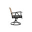 Ensemble de salle à manger d'extérieur en osier 7 pièces avec chaises berçantes pivotantes, coussins amovibles et table prête pour un parasol-1359855307-1359855304