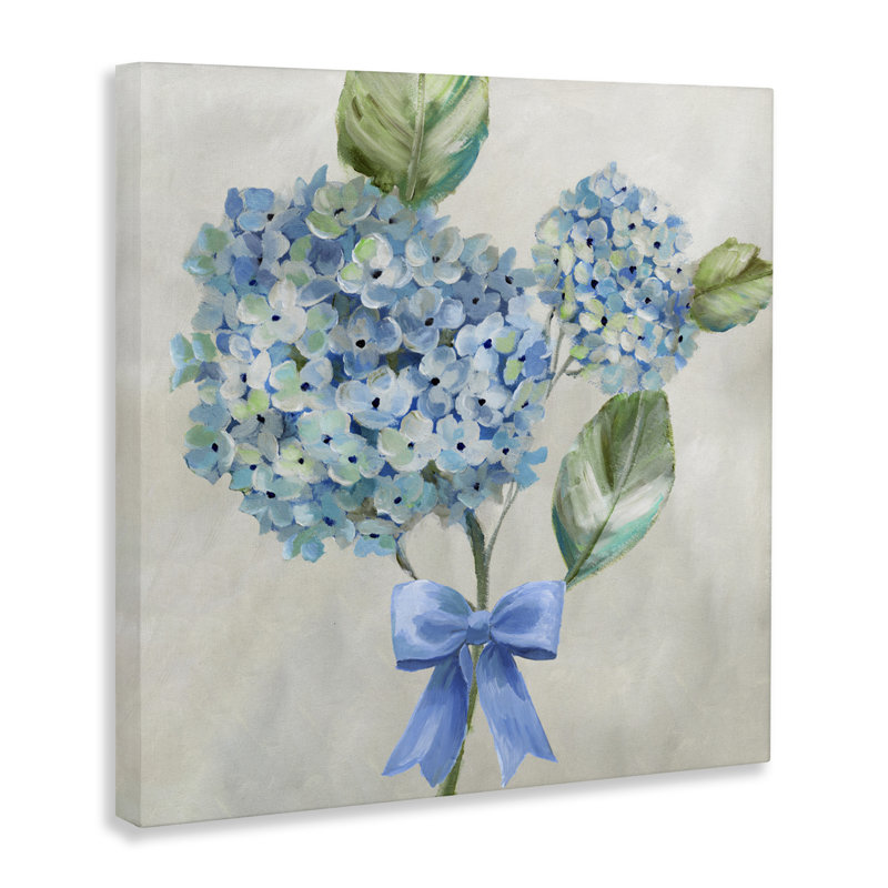 Blue Bow Hydrangea Beauty Canvas, design by Nan, 30" H x 30" W