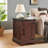 Farmhouse End Table Nightstand Rectangular Farmhouse End Table With Barn Door And Adjustable Storage Shelf, Rustic Sofa Side Table For Living Room, Bedroom, OAK