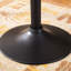 Table réglable en métal à hauteur ajustable avec plateau noir, ronde de 24 po, pour meuble télé d'extérieur moderne, base noire, plateau rond de diamètre