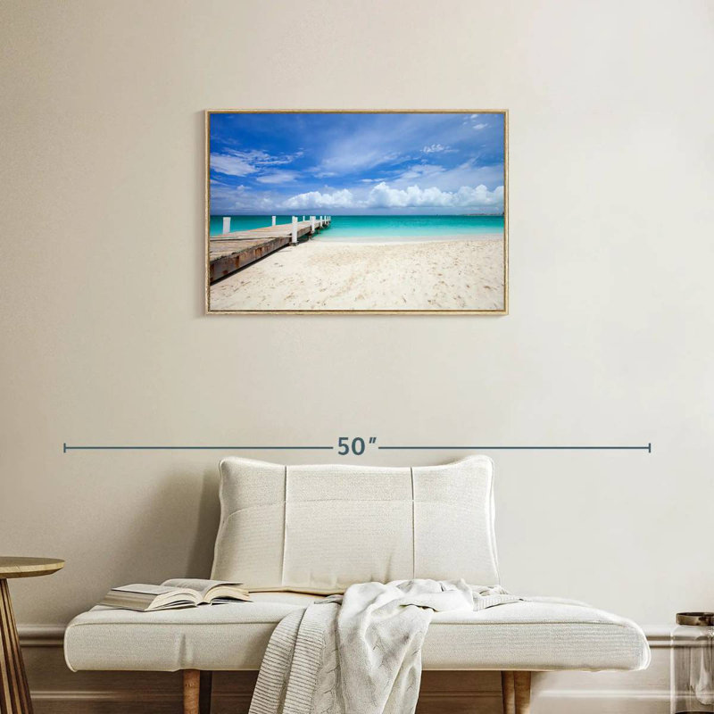 Île Providenciales Macfarlane, Cadre flottant en bois naturel, 31 po x 21 po