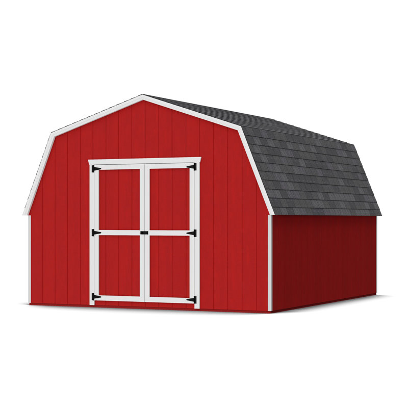 Value Gambrel Barn Wood Storage Shed with 4 ft. Sidewalls, No, 12' x 14'