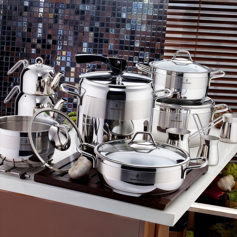 Batterie de cuisine en acier inoxydable