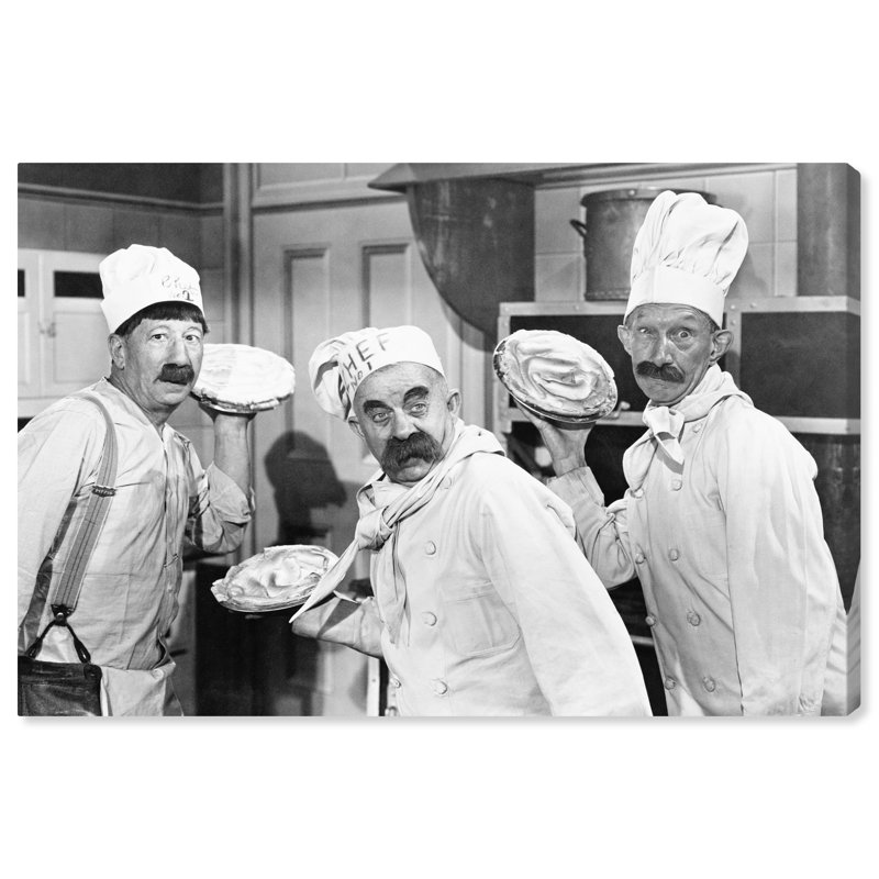 " Food And Cuisine Pie Fight Cooking And Chef ", 24" H x 36" W x 0.8" D