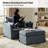 Myesheia 45"W Farmhouse Oversized Slipcovered Armchair With Ottoman and Casters-99525849