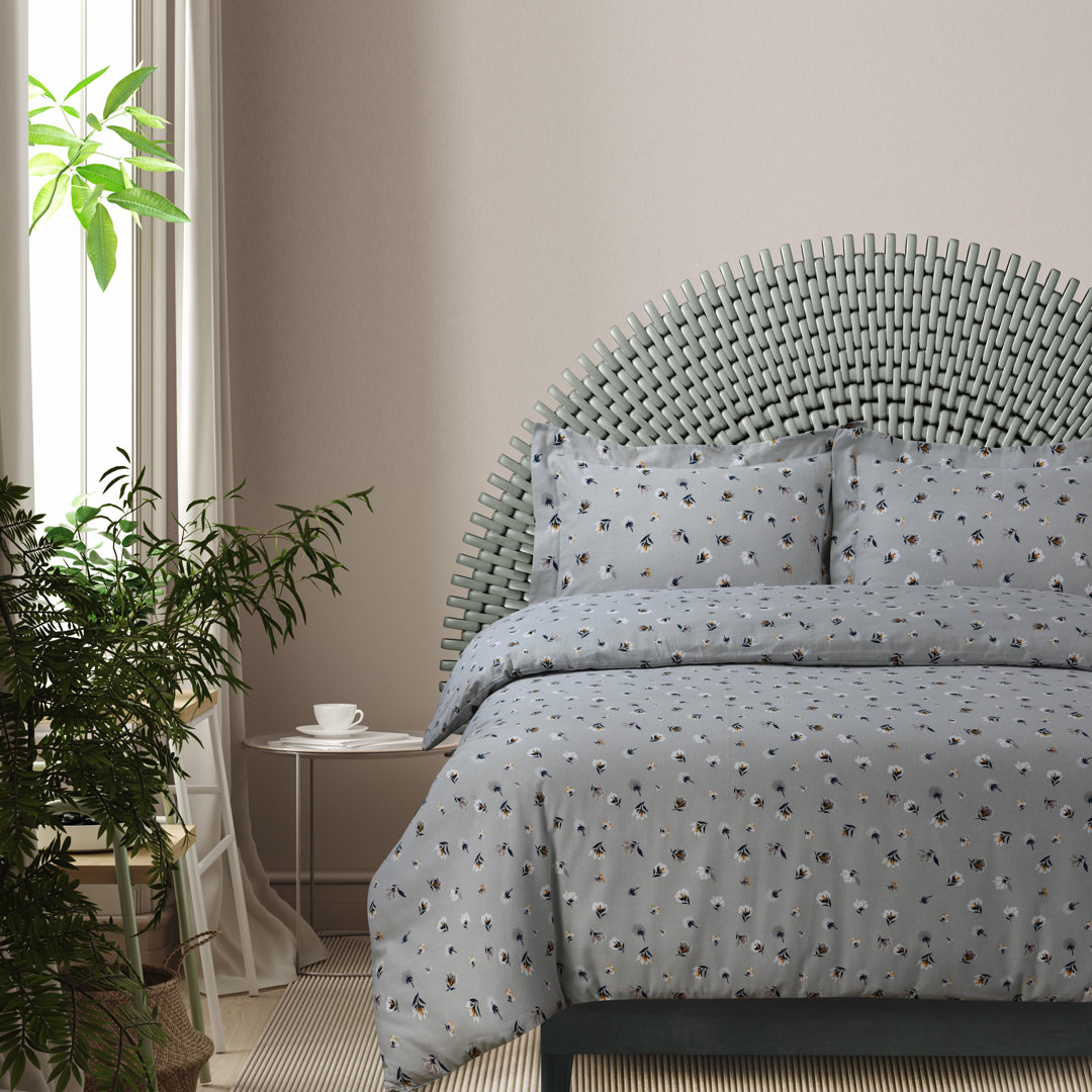 Floryn 170-GSM Flannel Oversized Duvet Set King Soft Blue Tribeca