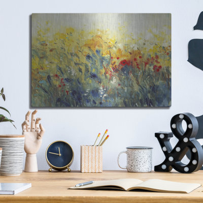Luxe Metal Art 'Flowers Sway I' by Tim O'Toole, Metal Wall Art