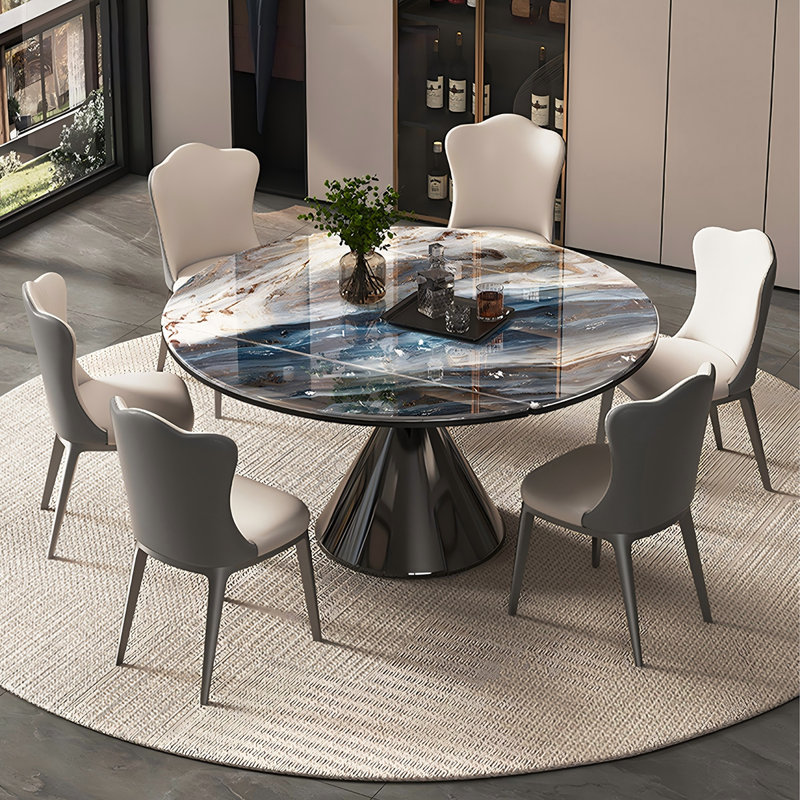 Table de salle à manger en acier au carbone, H 29,53 po x L 59,06 po x l 35,43 po