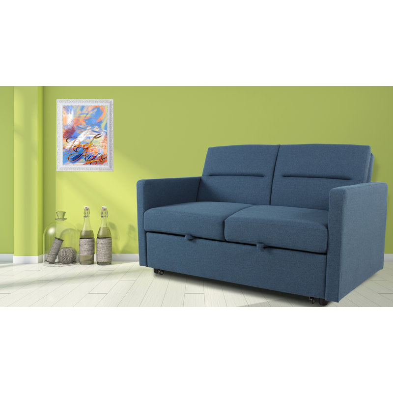 Canapé-lit Abdulameer, Microfibre bleue