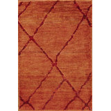 Seville Hand Knotted Area Rug in Orange