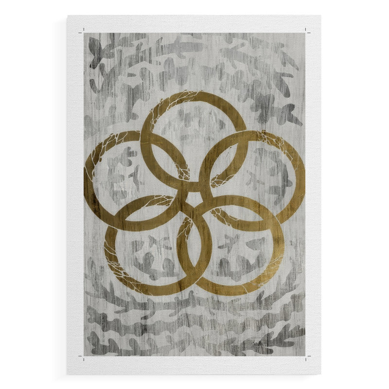Cinq anneaux d'or - feuille d'or des Fêtes - impression sur toile seulement - non encadrée