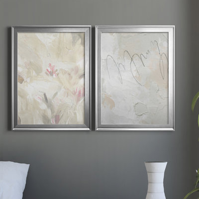 Soft Abstraction II - 2 Piece Single Picture Frame Painting Set on Canvas