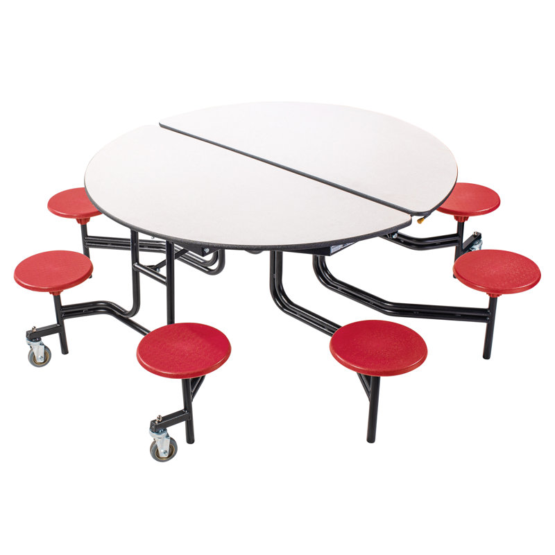 Table de cafétéria circulaire de 81 po, rouge