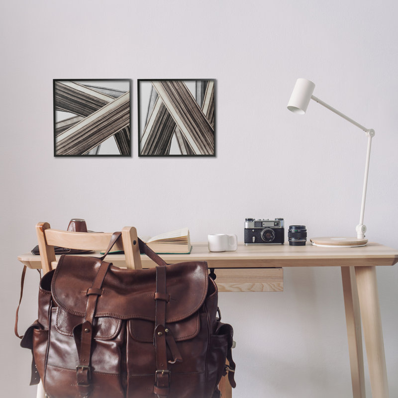 Ensemble de 2 giclées industrielles industrielles par PI Studio, Giclée encadrée noir minuit, H 12 po x l 12 po