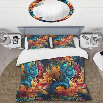 Vibrant Fusion Paisley Pattern Floral Duvet Cover