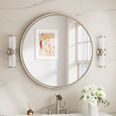 Round Bathroom Mirror with Tempered Glass
