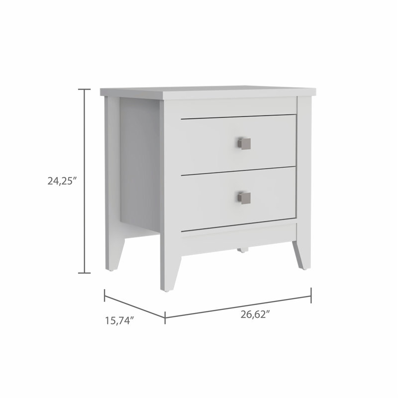 Stevonte 26.62'' W Metal Nightstand, White