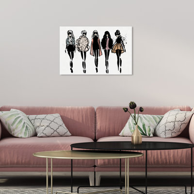 «Fashion and Glam Girl Line up Neutral Runway», reproduction d'art