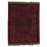 Hand-Knotted High-Quality Red/Yellow/Purple Area Rug
