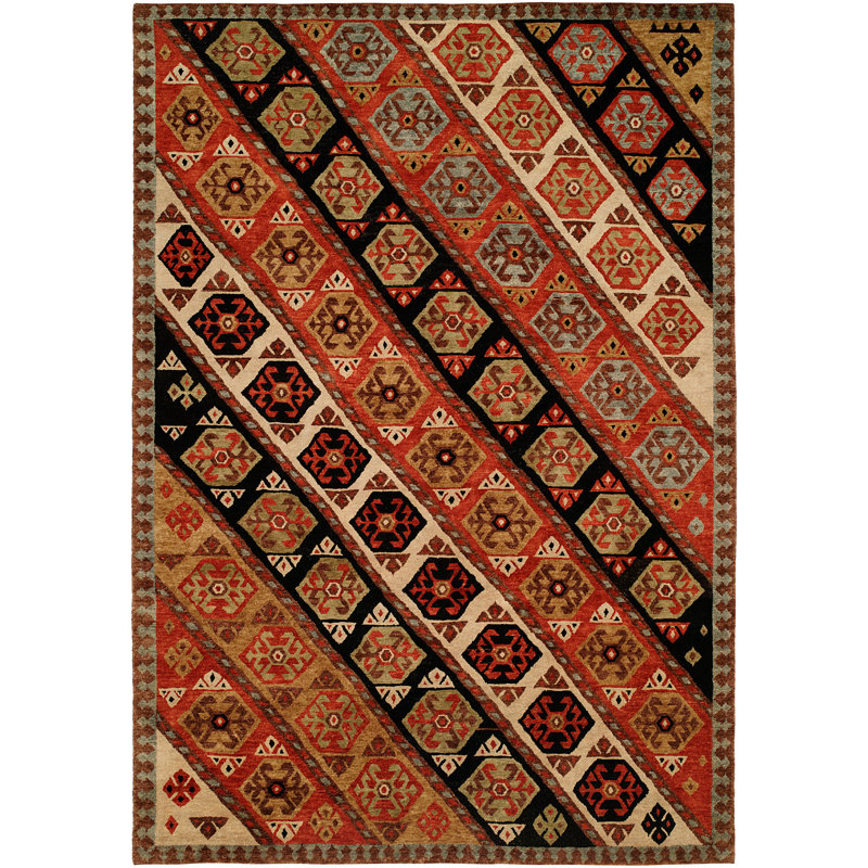 Aalycia Wool Southwestern Indoor Rug, Rectangle 4' x 6'