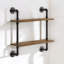 Wrightstown 2 Piece Floating Shelf Industrial Rustic Brown Pipe Home Furniture