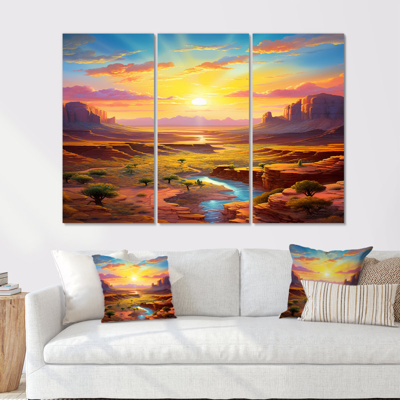 Margette - Ensemble d'art mural Canyon, Toile tendue, H 32 po x l 48 po x P 1 po