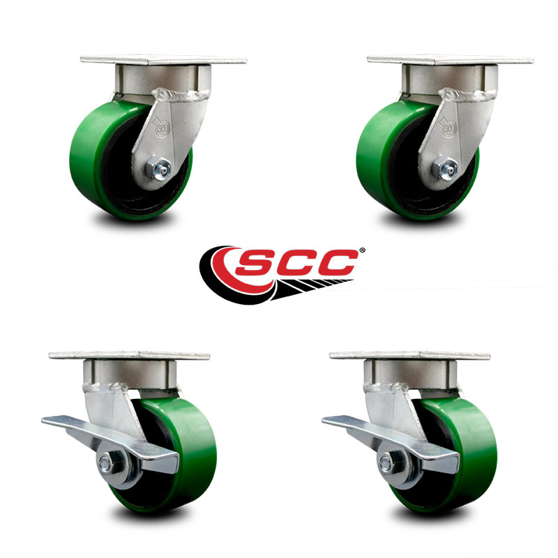 Ensemble de roulettes pivotantes, Vert