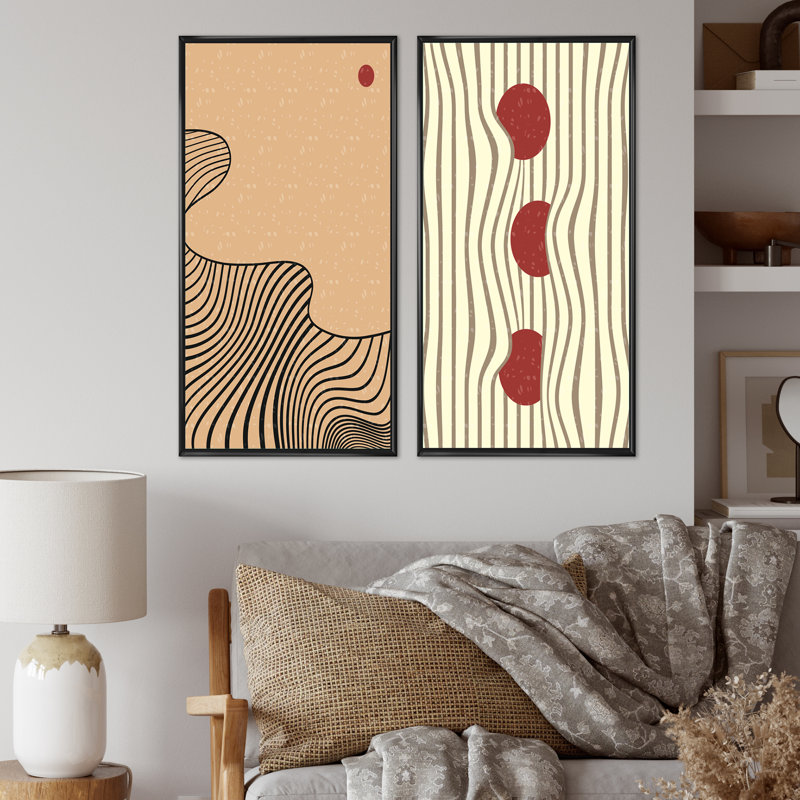 «Retro Japanese Minimal Geometric Typographie II», ensemble de 2 reproductions, H 40 po x l 40 po x P 1,5 po