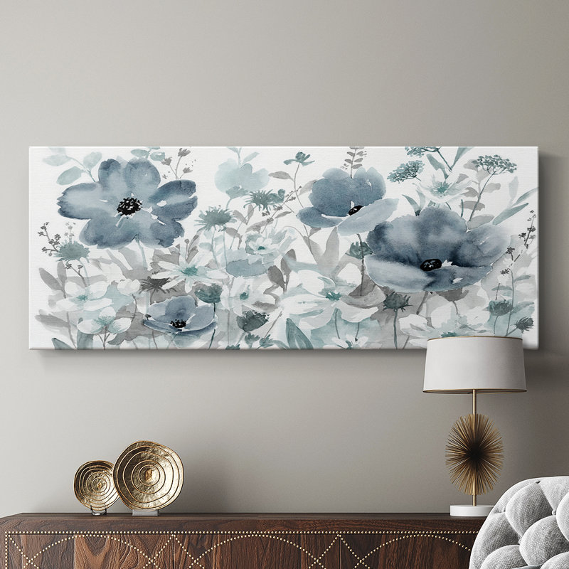 Nature bleue - Toile tendue avec châssis - Prêt à accrocher, H 16 po x l 40 po